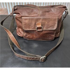 Jack Georges Brown Leather Crossbody Bag